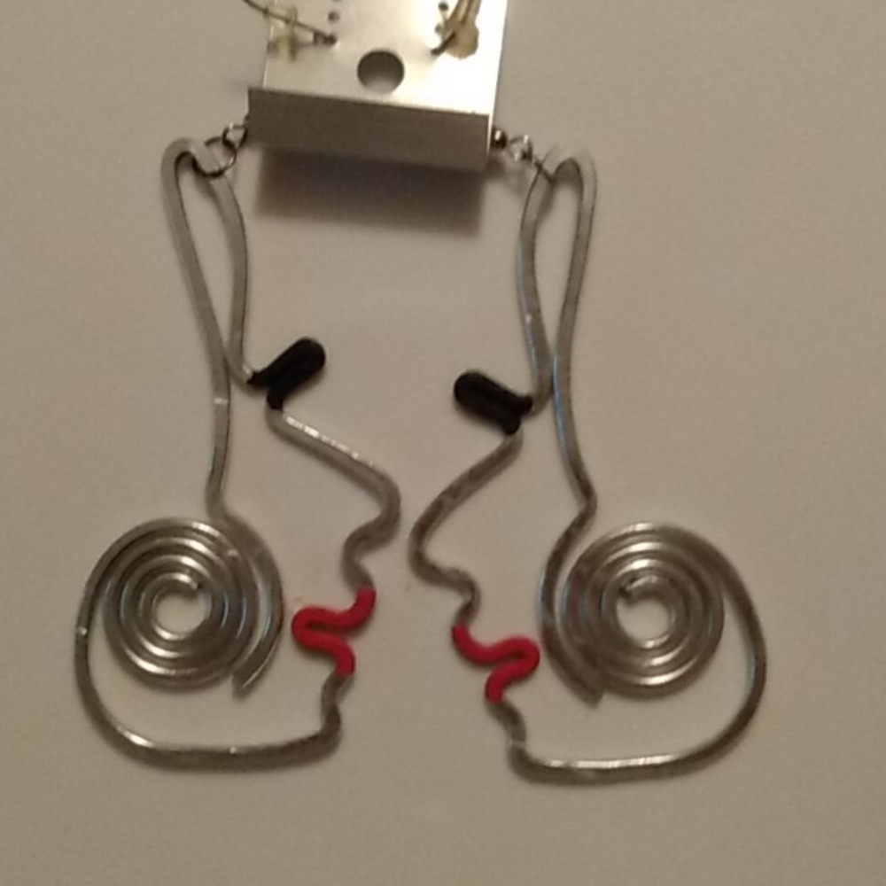 Silver Face Lash Earrings